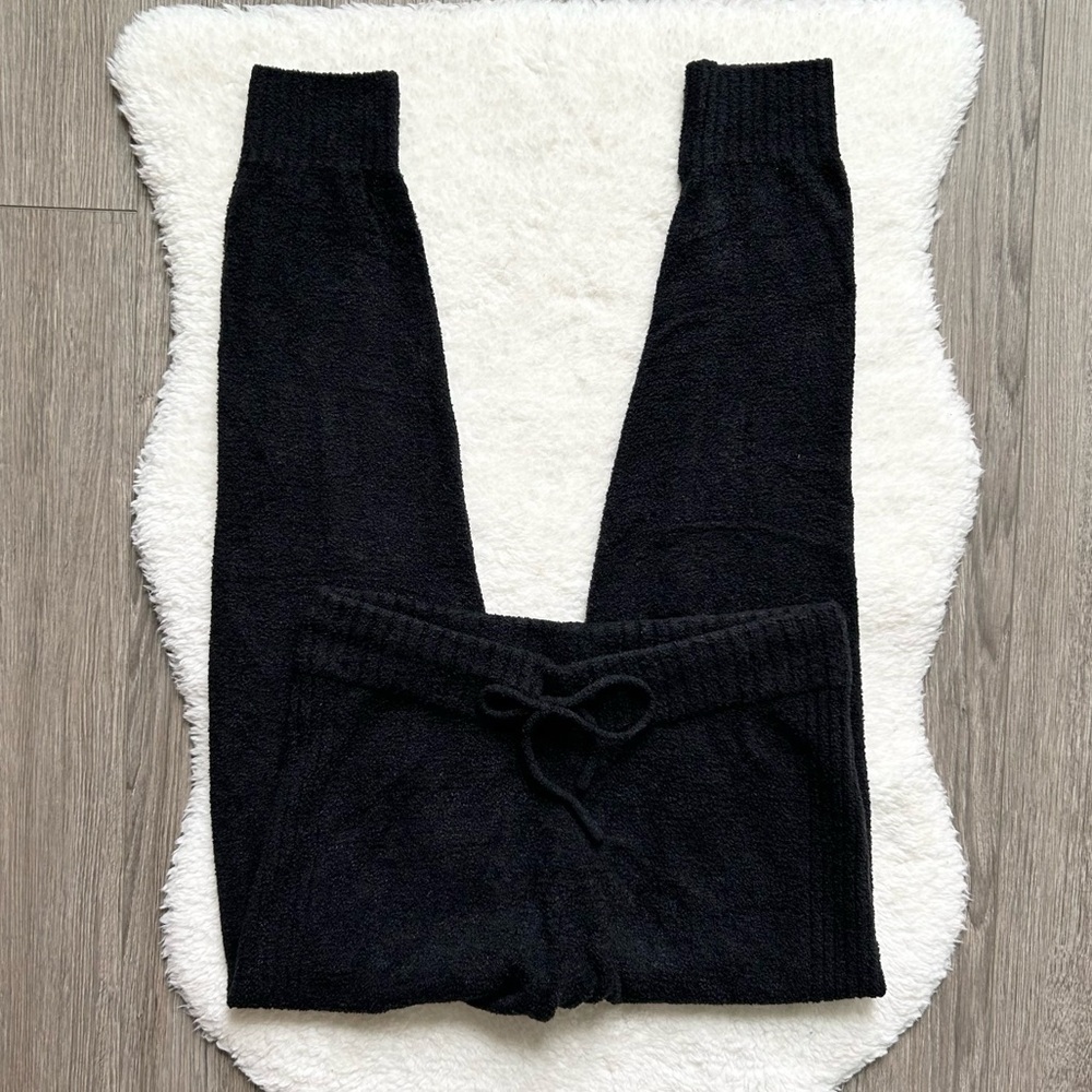 Spiritual Gangster Black Knit Fuzzy Jogger Pants